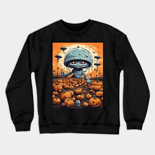 Alien invasion on the pumpkin patch Crewneck Sweatshirt